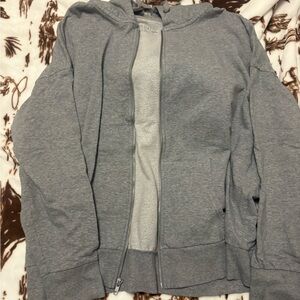 Time and Tru Heather Gray Zip-Up Hoodie